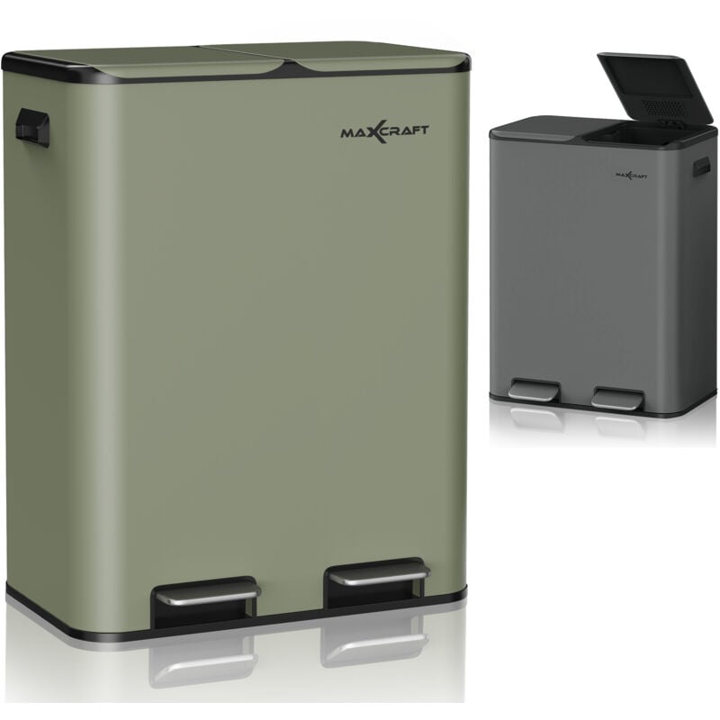 Poubelle à pédale avec Couvercle - 60 litres en Vert - Maxcraft