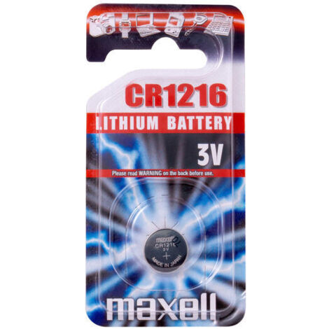Maxell 11238800 pila doméstica Batería de un solo uso CR1216 Lithium-Manganese Dioxide (LiMnO2)