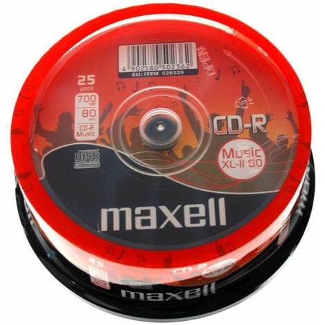 Maxell CD-R Audio Music XL II, 80min, 25 pièces en cake box (628529)
