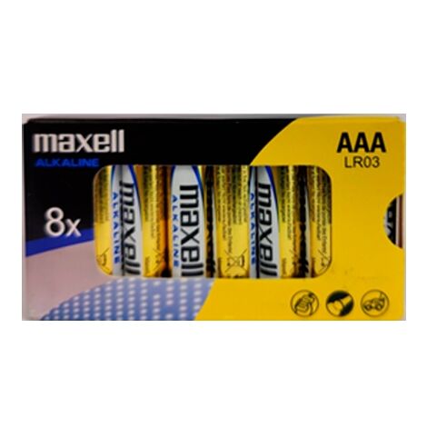 Maxell pack of 8 piles alcalines lr03 aaa 1.5v