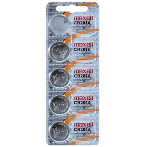 Maxell piles bouton au lithium cr2016 3v blister5