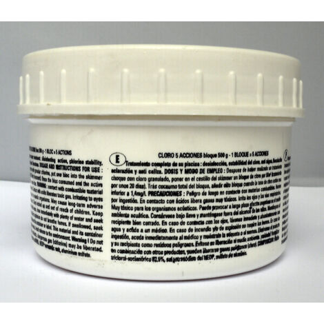 MAXI CHLORE LENT BLOC 500 G  5 ACTIONS - POT DE 500g