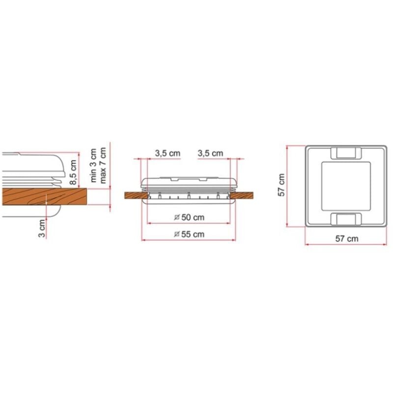 Fiamma - Lanterneau vent Crystal 50x50cm pour camping-car et caravane