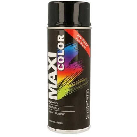 Maxicolor Spray Gloss Deep Black RAL9005 400ml - Versatile Paint