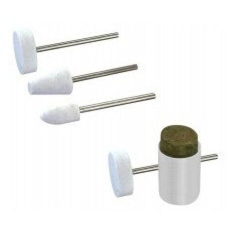 MAXICRAFT Pâte à polir + 1 feutre + porte-disques roue Ø 22 mm