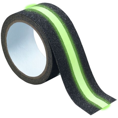 SELF CONFORT Maximex Anti-Rutsch-Leuchtband 2in1 3m, zuschneidbar, Schwarz, Kunststoff schwarz, Kunststoff (PET) grün