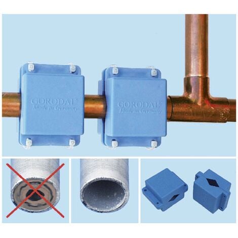 WENKO Maximex Spezial-Rohr-System 2er Set, passend für alle Rohre, Blau, Polystyrol blau, Polyamid