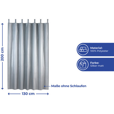 Maximex Thermo-Vorhang, blickdicht, Silber glänzend, Polyester silber matt