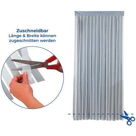Maximex Türvorhang Grau-Weiß, zuschneidbar, Grau, Polyester grau weiß
