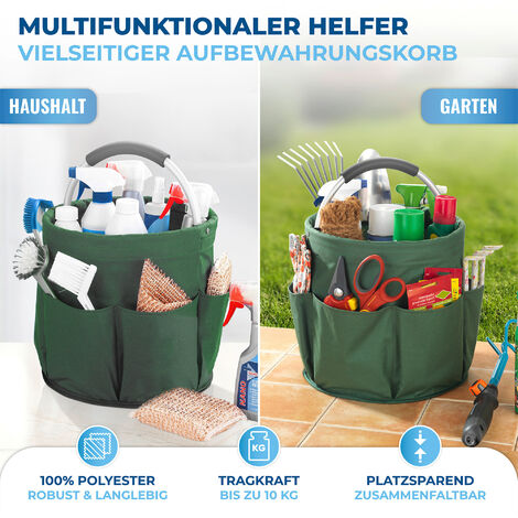 Maximex Universal-Reinigungs-Caddy Grün, Ø 28 x H: 26,5 cm, Grün, Polyester grün, Aluminium silber