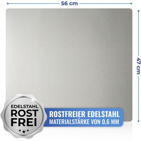 Maximex Wandblende Edelstahl, Spritzschutz, Silber matt, Edelstahl rostfrei matt