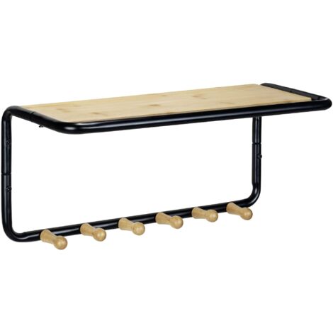 Maximex Wenko 71136800 Appendiabiti da Parete Loft, Colore Nero/Naturale