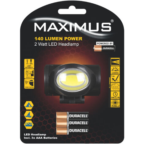 MAXIMUS - Lampe frontale Maximus 140 lumens 2 W ipx4