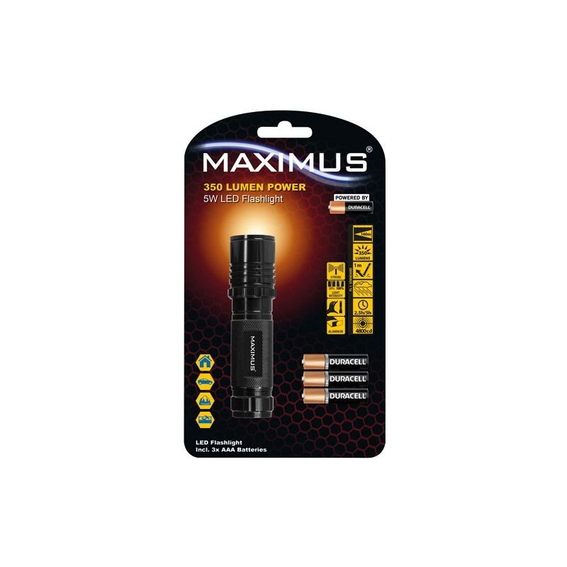 Maximus - Lampe torche aluminium réglable 350lm 5w ip44