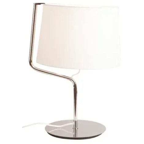 MAXLIGHT T0030 CHICAGO LAMPE DE TABLE CHROME + ABAT-JOUR BLANC