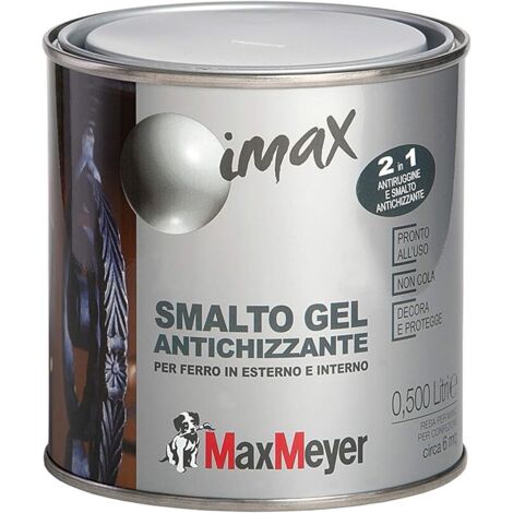 MAXMEYER IMAX - SMALTO DECORATIVO ANTICHIZZANTE 0,5 L GRIGIO GHISA GRANA FINE