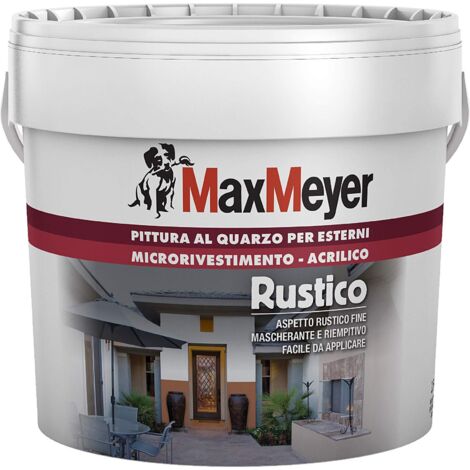 MaxMeyer Pittura per esterni Quarzo Rustico BIANCO 2,5 L
