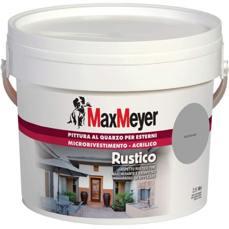 MaxMeyer Pittura per esterni Quarzo Rustico GRIGIO 2,5 L