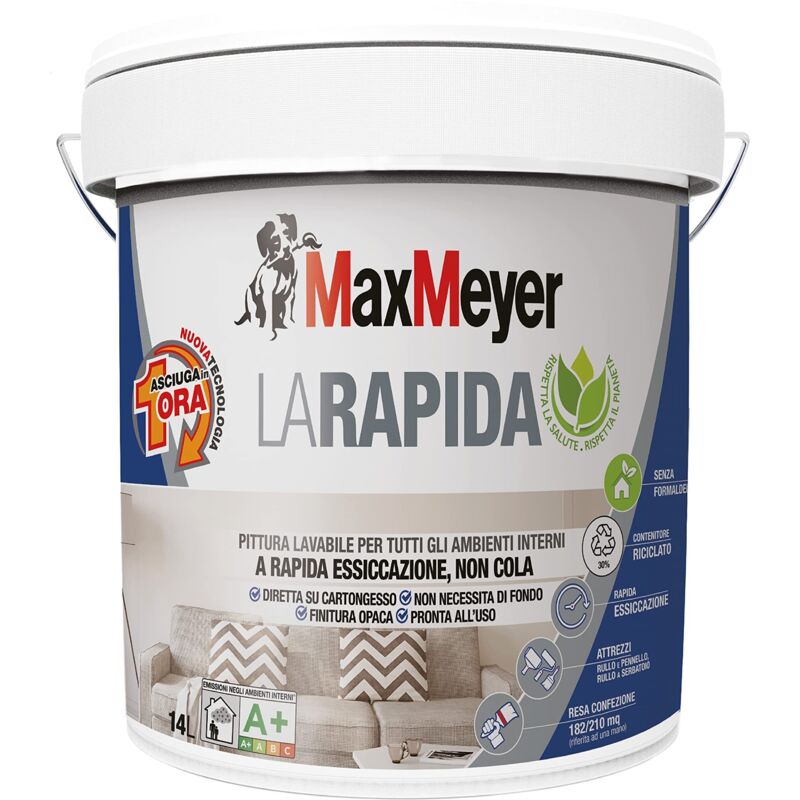 Pittura Per Interni Con Asciugatura Rapida In 1 Ora, 14 Litri Max M...