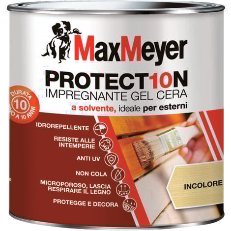 MaxMeyer PROTECT10N, Impregnante a Solvente per Esterni, Incolore, 0.75L