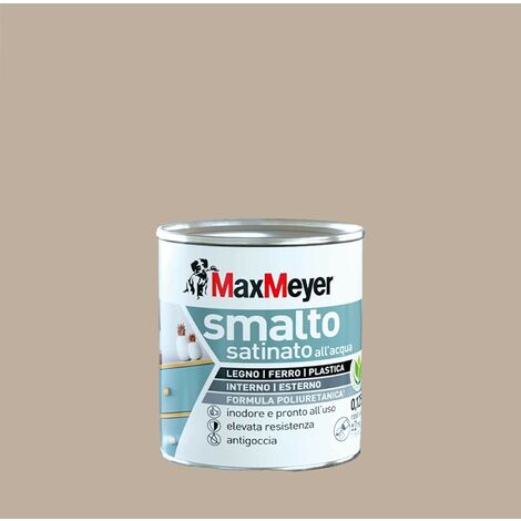 Maxmeyer Smalto All'Acqua Poliuretanico Opaco Bianco 0,125 L : :  Fai da te