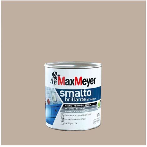 MaxMeyer Smalto Poliuretanico Brillante all'Acqua - Tortora - 0,75 l