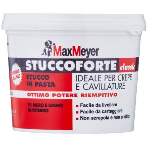 MAX MEYER MaxMeyer Stuccoforte, Stucco Riempitivo in Pasta per Interni, Bianco, 1kg
