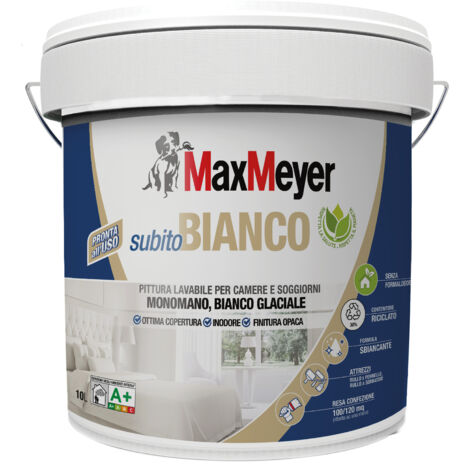 MaxMeyer SUBITOBIANCO A+, Pittura per Interni Lavabile Monomano, 10L