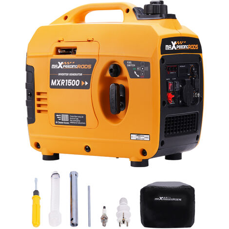 Maxpeedingrods – Groupe électrogène inverter à essence 1200W – Silencieux 58 dB – Autonomie jusqu'à 7h – 230V 4 temps – Idéal pour camping et secours