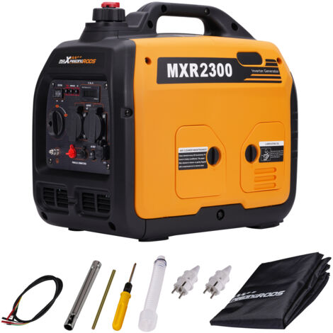 Maxpeedingrods – Groupe électrogène inverter 2300W essence 4 temps – Silencieux 58 dB – 2 prises 230V et 2 USB – Autonomie 11h pour camping