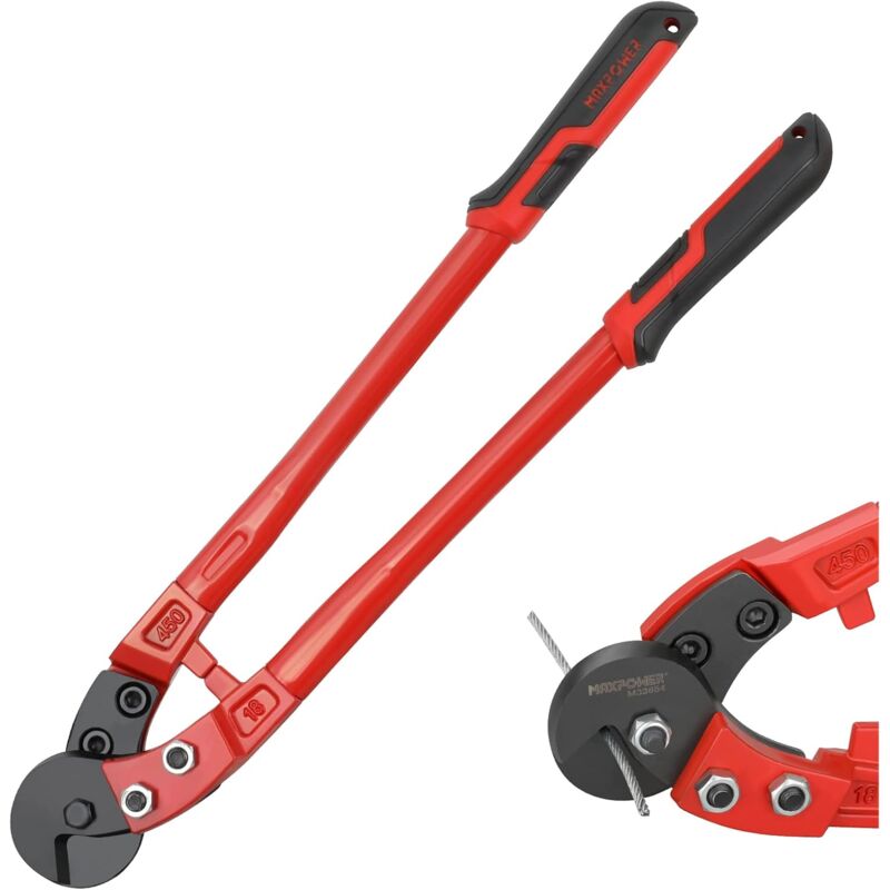 Maxpower - Coupe-câbles robuste de 45,7 cm - Coupe-câbles en acier inoxydable robuste - Pour câbles durs