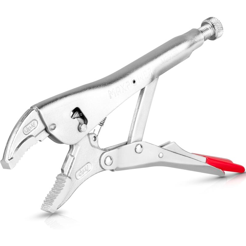Maxpower - Pince à etau de Grand ouverture 70 mm,Pince-étau à cran avec bec long déchiqueté avec profondeur de la pince 35mm, Pince-étau pour