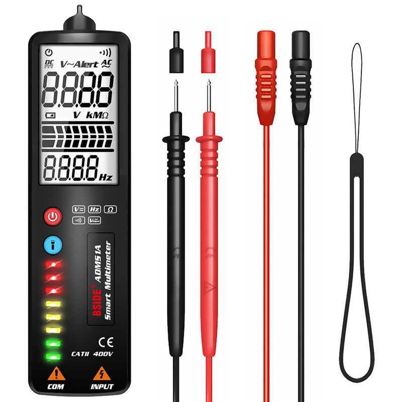 

MAXRIENY ADMS1A / ADMS1Q (opcional) Digital 2.4 pulgadas de pantalla LCD de la pantalla del multimetro Indicadores 8 LED 3 Linea de pantalla de