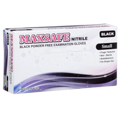 MAXSAFE nitryl gloves size S black 100 pz