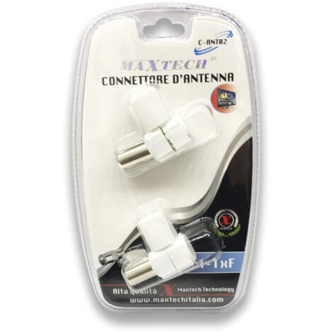 MaxTech - Connettore D'antenna Tv A 90° Per Cavo Antenna Tv Maschio Femmina Maxtech C-ant02 -
