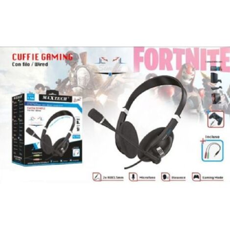 MAXTECH CU-F001 AURICULARES ESTÉREO CON CABLE MICRÓFONO AUDIO JUEGOS MÚSICA PARA PC/PS4