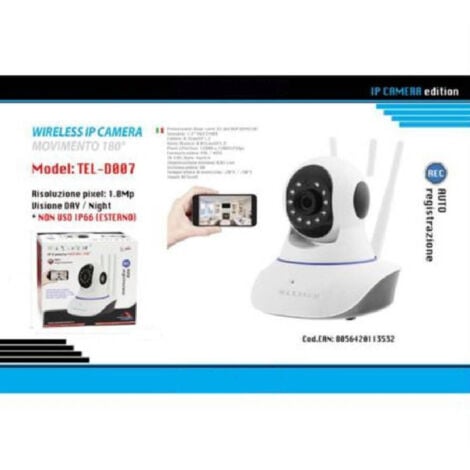 MaxTech - Telecamera Ip Camera Wireless Motorizzata Interno Controllo App Maxtech Tel-d007 -
