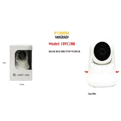 MaxTech - Telecamera Wifi Full Hd Videocamera Videosorveglianza Ip Camera Maxtech 18yc200 -