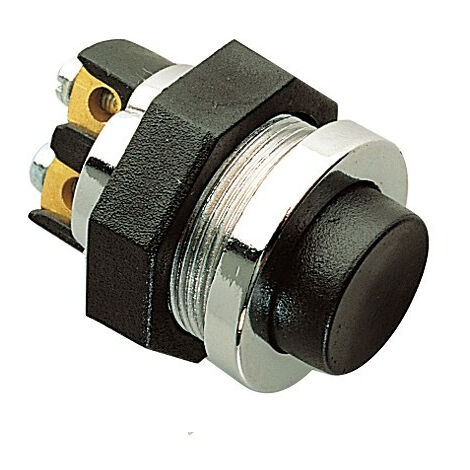 Maxter – Bouton poussoir 12V – Montage à vis – Métal – 25A pour circuits électriques – Diamètre encastrement 22,2 mm