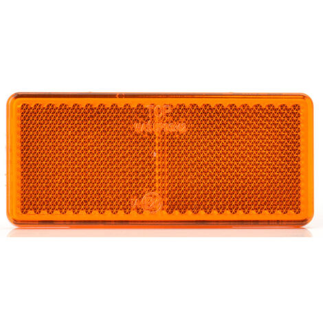 Maxter – Catadioptre adhésif rectangle orange 96 x 42 mm – Dispositif de sécurité pour visibilité routière – Adhésif réfléchissant