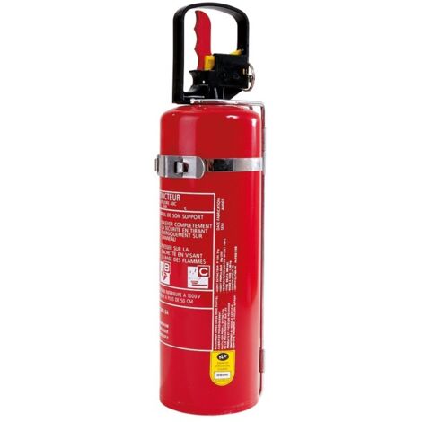 Maxter – Extincteur 2 kg – Pression auxiliaire – Agent extincteur pour feux de classe B – Support métallique inclus pour installation facile