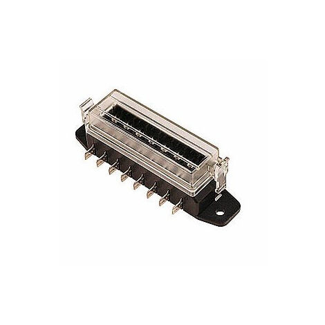 Maxter – Porte-fusibles 8 fusibles – Capacité 8 fusibles enfichables – Couvercle transparent pour protection et visibilité – Connexion à broche