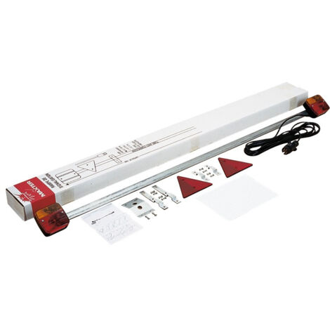 Maxter – Rampe d'éclairage agricole 1,60m avec câble 12m – Tube galvanisé 30x10mm – Deux feux inclus – Sécurité optimale remorque