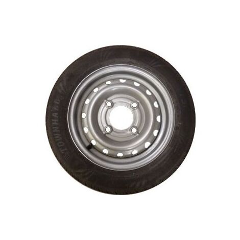 Maxter – Roue de remorque 145/70X13 – 4 trous – Entraxe 130 mm – Déport positif 20 mm – Moyeu 85 mm – Charge max 345 kg