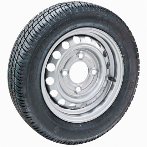 Maxter – Roue de remorque 155/70 x 13 – Entraînement 130 mm – Déport positif 20 mm – Charge maximale 387 kg – Vitesse 140 km/h - 4TR130