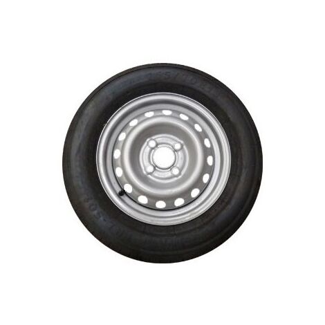 Maxter – Roue de remorque 165/70x13 – 4 trous entraxe 100 mm – Déport positif 30 mm – Charge max 437 kg – Vitesse max 140 km/h