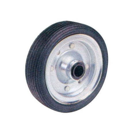 Maxter – Roulette jante acier 160 mm – Charge maximale 175 kg – Moyeu Ø 20 mm – Axe long 50 mm pour remorque