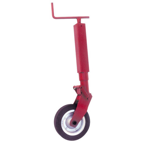 Maxter – Roue jockey 1000kg – Système de blocage par ressort – Levée 1030 mm – Tube carré 70 mm – Jante en acier