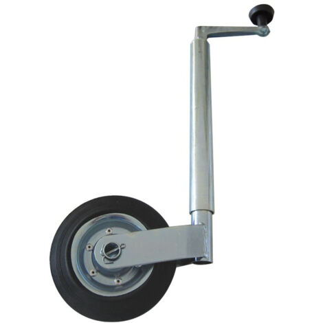 Maxter – Roue jockey 35 mm – Capacité 75 kg – Tube réglable 300 à 345 mm – Roulette acier 160 mm pour terrains irréguliers