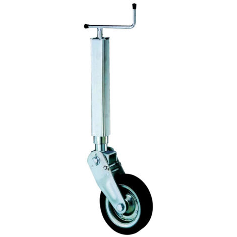 Maxter – Roue jockey de remorque 70 mm – Capacité 900 kg – Système de relevage par goupille – Galet plein 225 x 85 mm pour terrains irréguliers